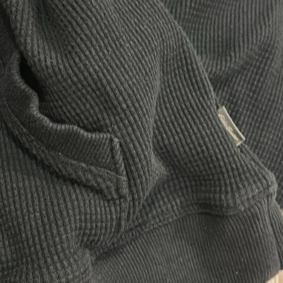 Eddie Bauer Waffle-Knit Hoodie  Black  (S) - Picture 4 of 6